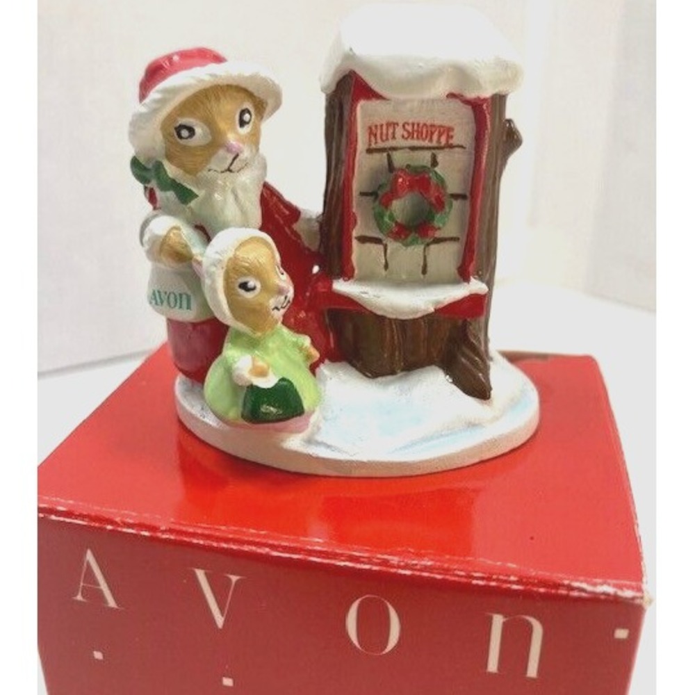 Vintage Avon Forest Friends Snowfall Friends Shopping For Treats Mini 2‎ inch